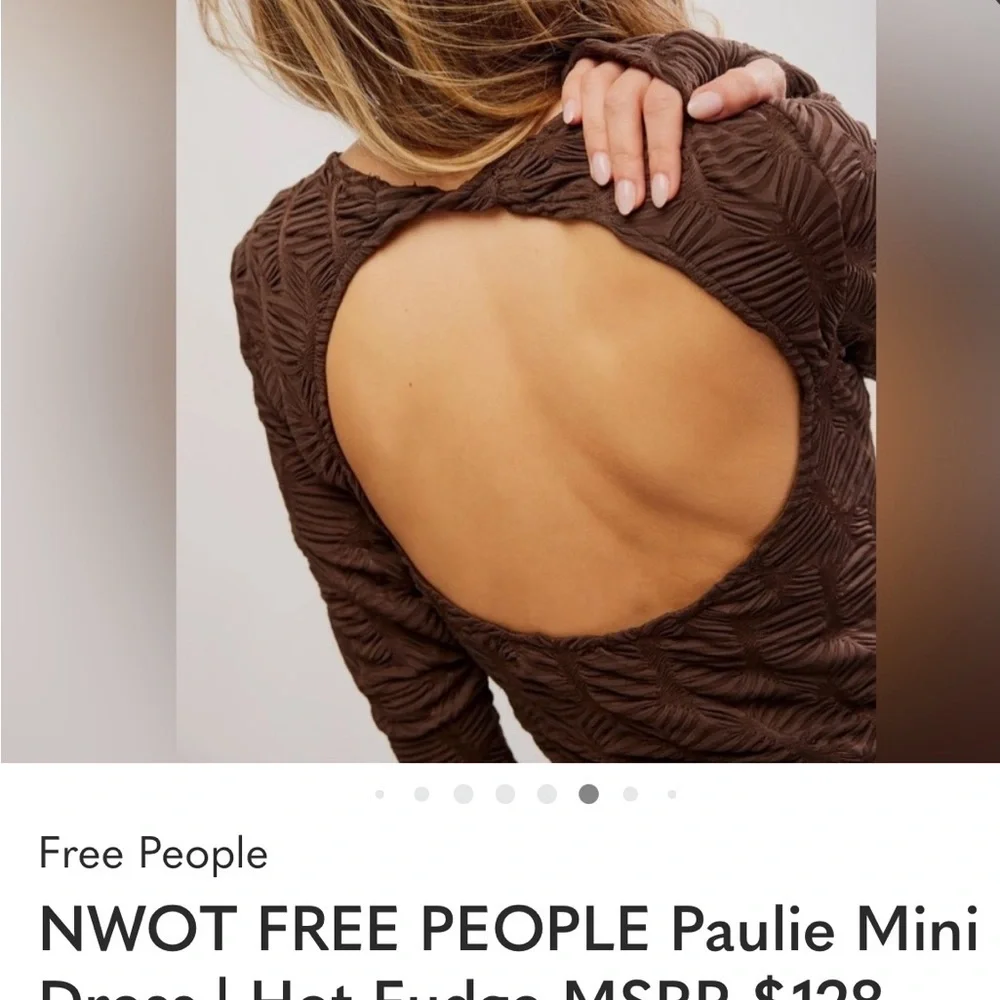 NWOT FREE PEOPLE Paulie Mini Dress | Hot Fudge MSRP $128 Size L